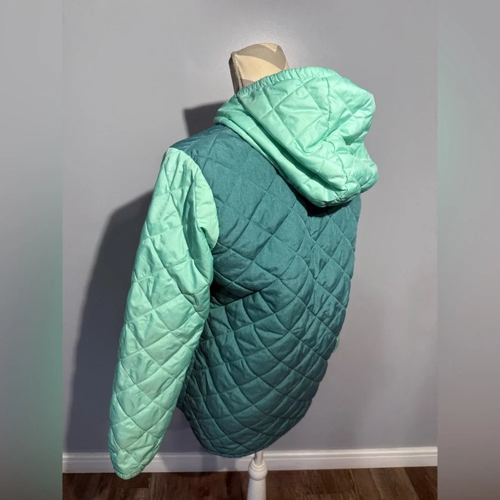 Columbia‎ Two-Tone Quilted Jacket in Teal and Light Green